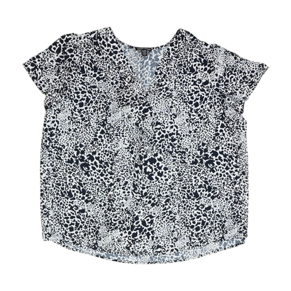 White Abstract Blouse