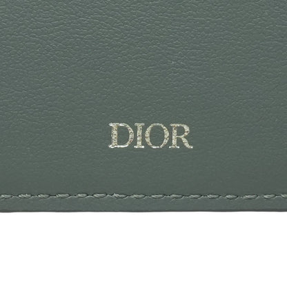 Deep Gray Dior Gravity Leather Bifold Wallet
