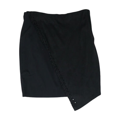 Black Solid Midi Skirt