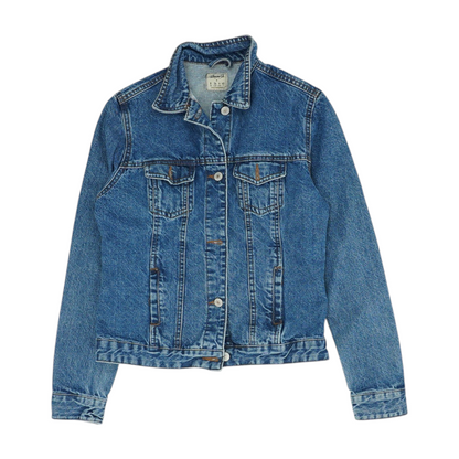 Blue Solid Denim Jacket