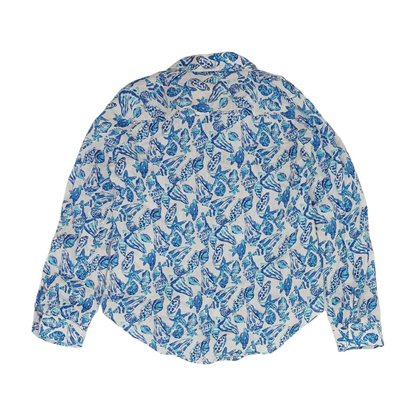 White Print Button Down
