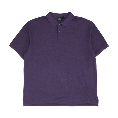 Purple Solid Short Sleeve Polo
