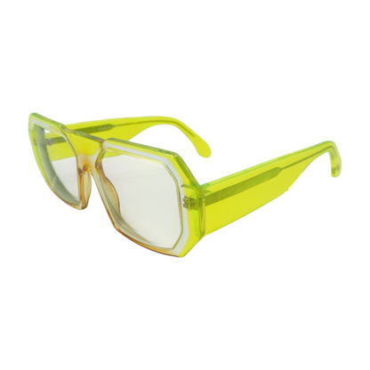 Neon Green Geometric Prescription Eyewear