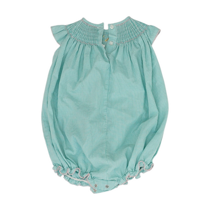 Green Check Short Sleeve One-Piece