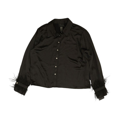 Black Solid Button Down