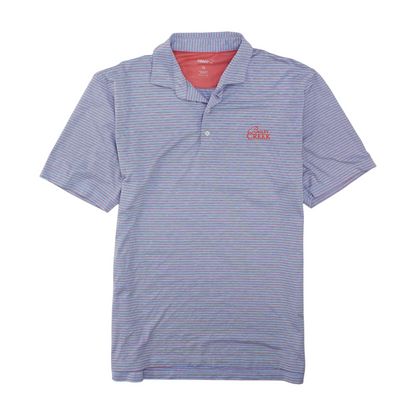 Blue Striped Short Sleeve Polo