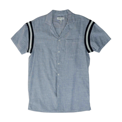 Blue Striped Short Sleeve Button Down