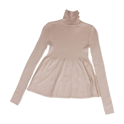 Pink Solid Mockneck Knit Top