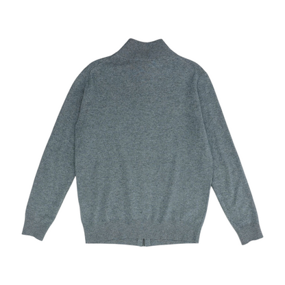 Gray Solid Cardigan Sweater