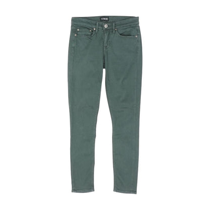 Green Solid Five Pocket Pants