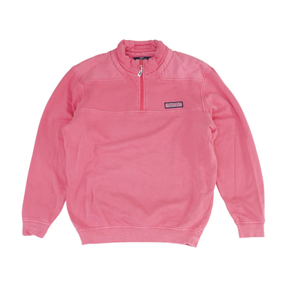 Pink Solid 1/4 Zip Pullover