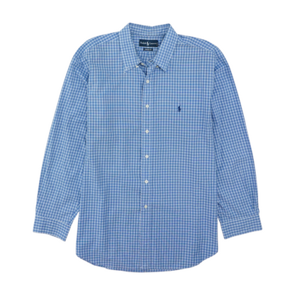 Blue Plaid Long Sleeve Button Down