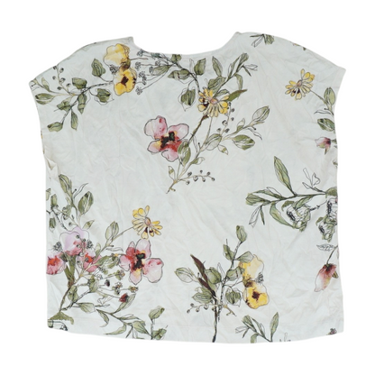 White Plus Floral Blouse