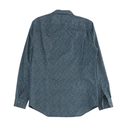 Blue Print Long Sleeve Button Down