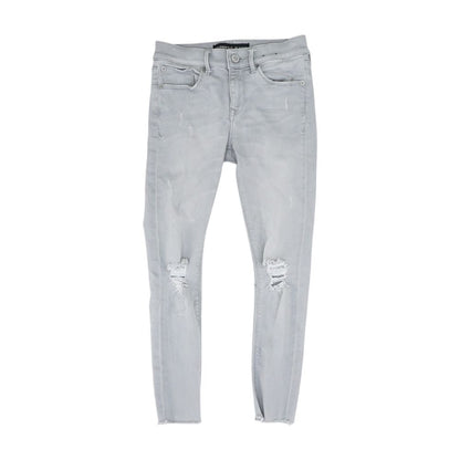 Gray Solid Low Rise Jeans
