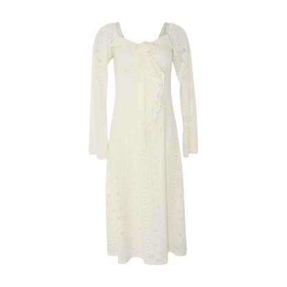 Ivory Floral Midi Dress