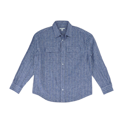 Blue Striped Long Sleeve Button Down