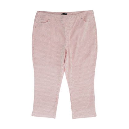 Pink Striped Chino Capris