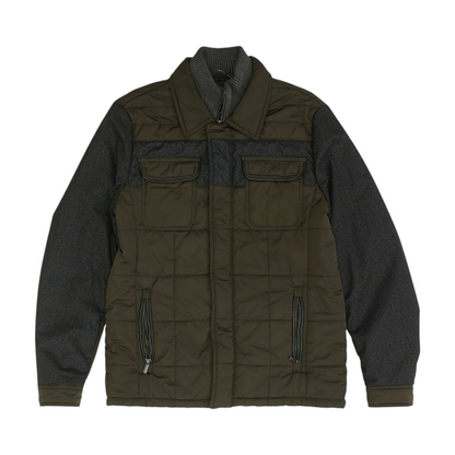 Brown Color Block Jacket