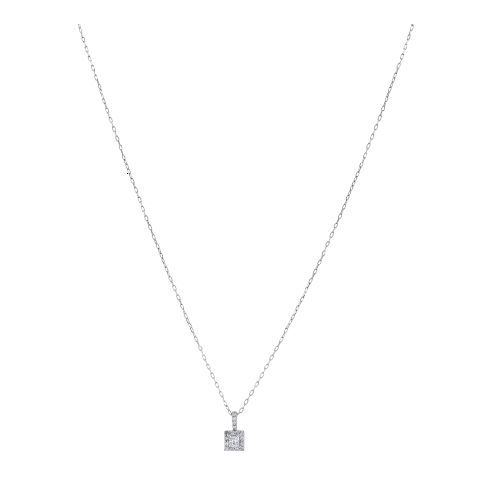 1/5 ctw 10K White Gold Diamond Pendant Necklace