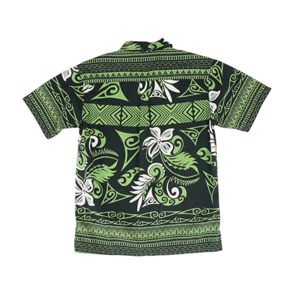 Black Abstract Short Sleeve Button Down
