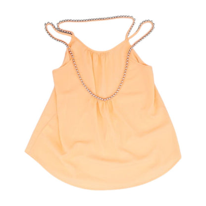 Orange Solid Sleeveless Blouse
