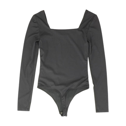 Black Solid Long Sleeve Blouse