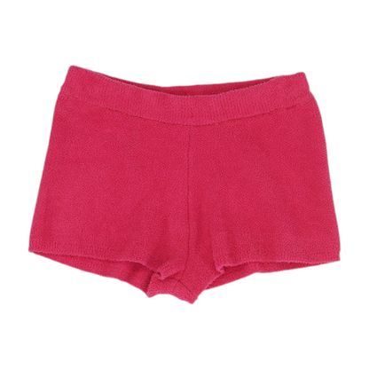 Pink Solid Knit Shorts