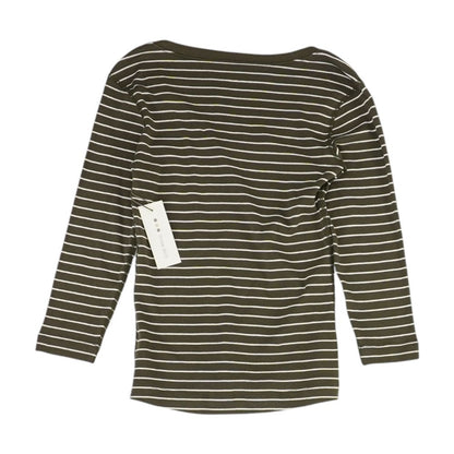 Olive Striped V Neck T-Shirt