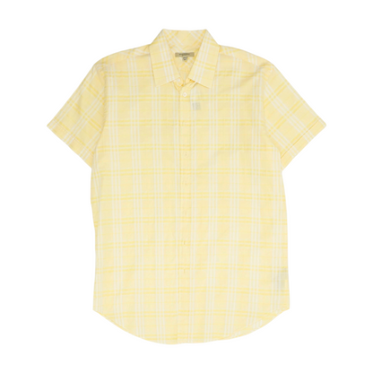 Yellow Plaid Short Sleeve Button Down