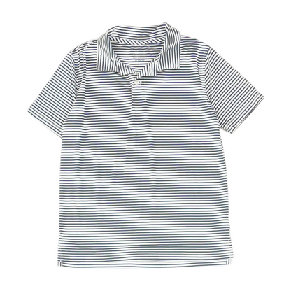 White Striped Short Sleeve Polo
