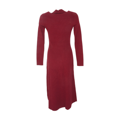 Maroon Midi Dress