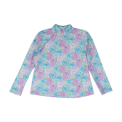 Lavender Floral 1/4 Zip Pullover