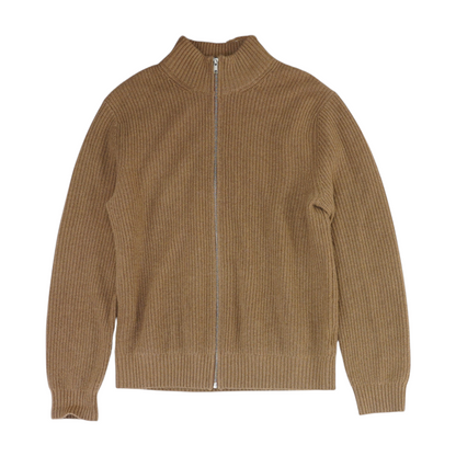 Brown Solid Cardigan Sweater