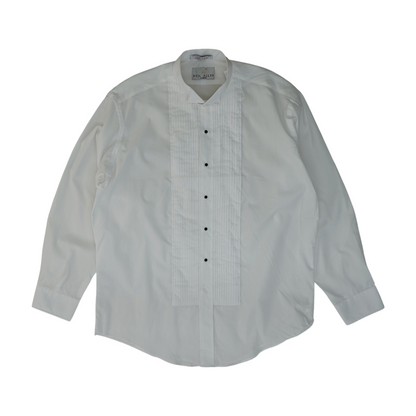White Solid Long Sleeve Button Down