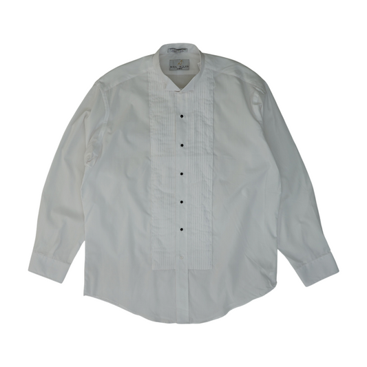 White Solid Long Sleeve Button Down