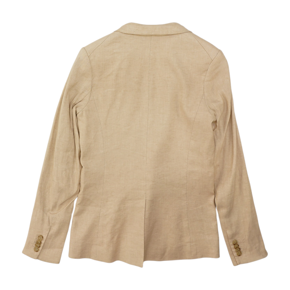 Beige Solid Blazer