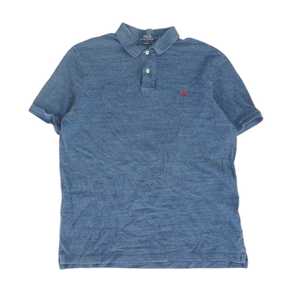 Blue Solid Short Sleeve Polo