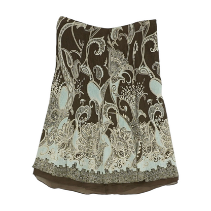 Brown Petite Floral Mini Skirt