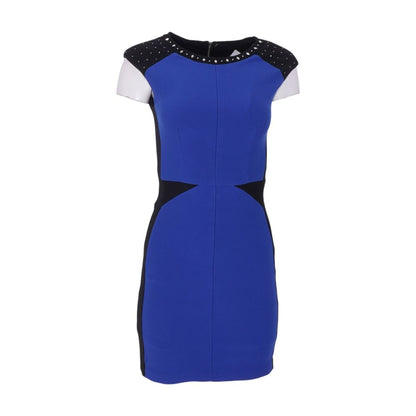 Blue Color Block Mini Dress