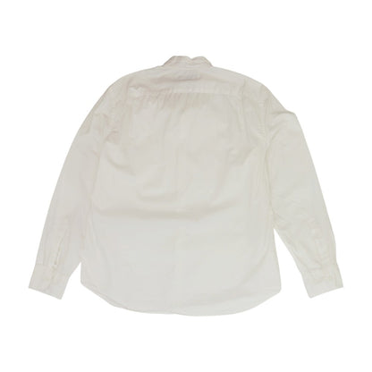 White Solid Long Sleeve Button Down