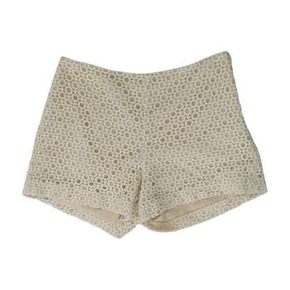 Beige Solid Knit Shorts