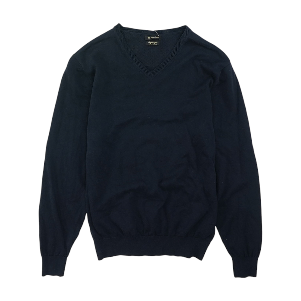 Navy Solid Pullover Sweater