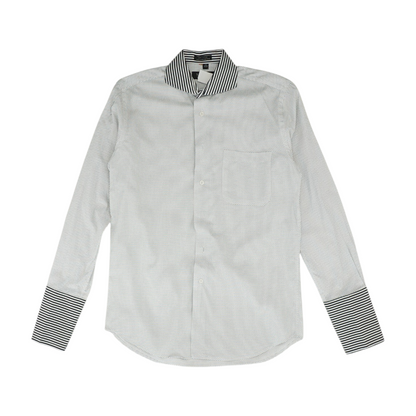 White Polka Dot Long Sleeve Button Down