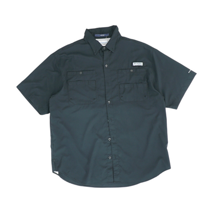 Black Solid Outdoor Button Down