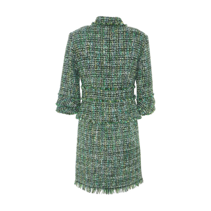 Green Abstract Skirt Suit Set