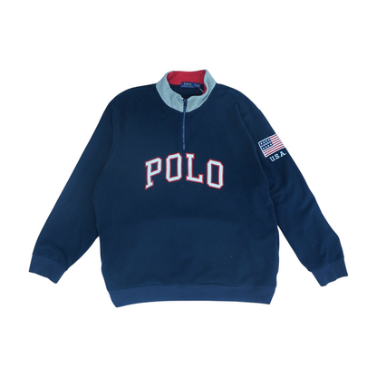 Navy Solid 1/4 Zip Pullover