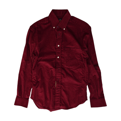Burgundy Solid Flannel Button Down