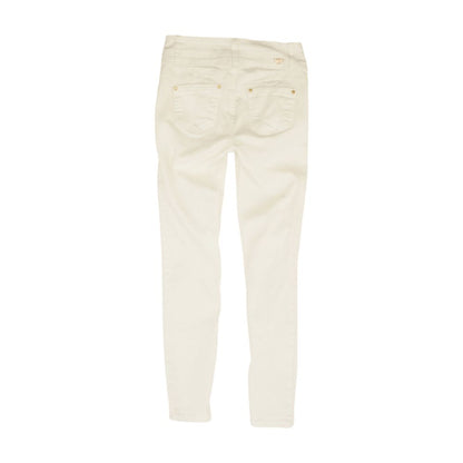 White Mid Rise Skinny Leg Jeans