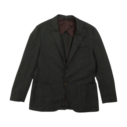 Gray Solid Wool Blend Sport Coat